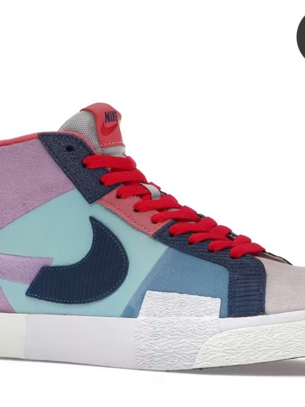 Nike Women's Multi-Color High-Top Sneaker with Red Laces